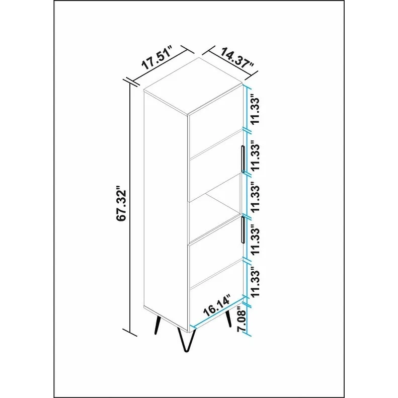 Beekman 17.51 Narrow Bookcase Cabinet with 5 Shelves