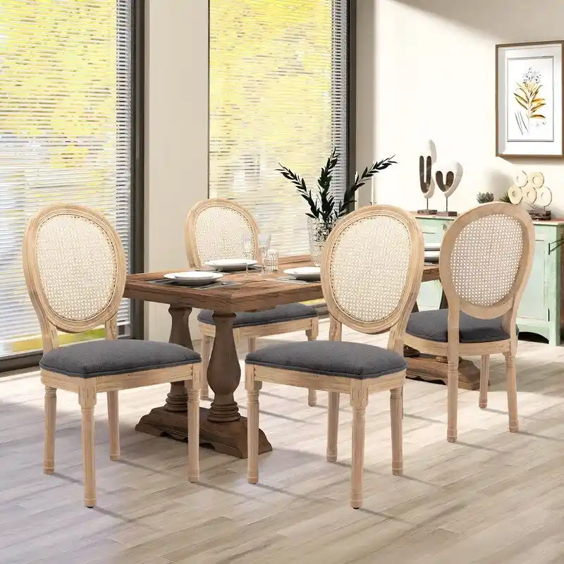 French Dining Chair with Nailhead Trim Set of 4