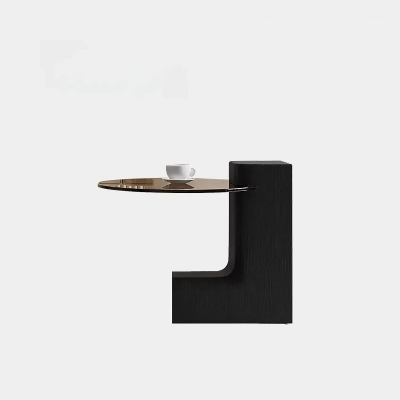 Modern Round Wooden Glass Top Coffee Table