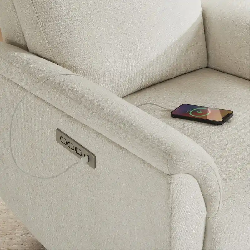 Power Swivel Nursery Recliner Chair with Nightlight