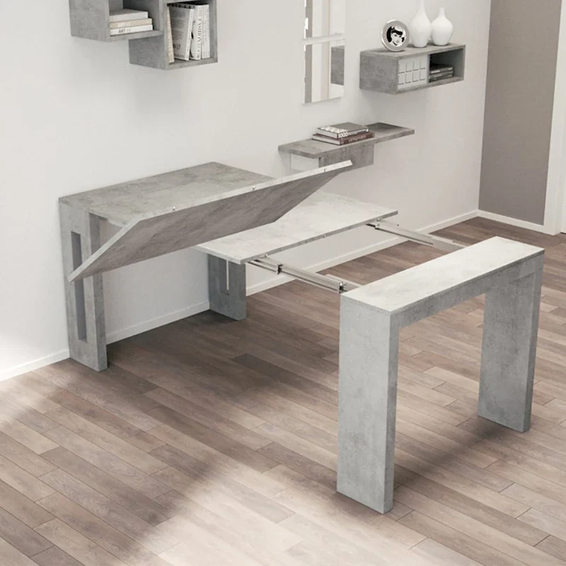 Modern Extendable Console Table Dining Table - 31.5 W x 17.5 D x 30 H ( Ext: 17.5 - 73 W )