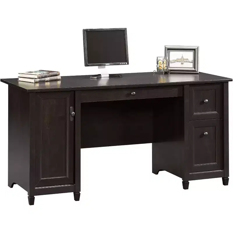 HomeStock 30 in.H Black Color Wood Computer Desks with All Purpose Drawer