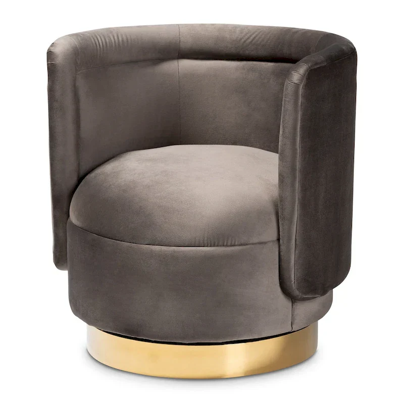 Saffi Glam and Luxe Upholstered Swivel Accent Chair
