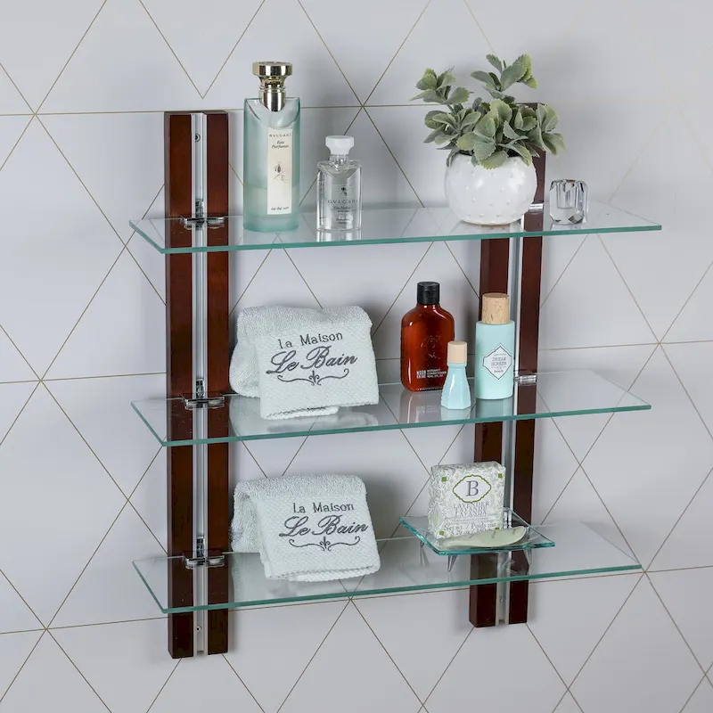 Old Bavaria Three Tier Adjustable Shelves on Wooden Bars