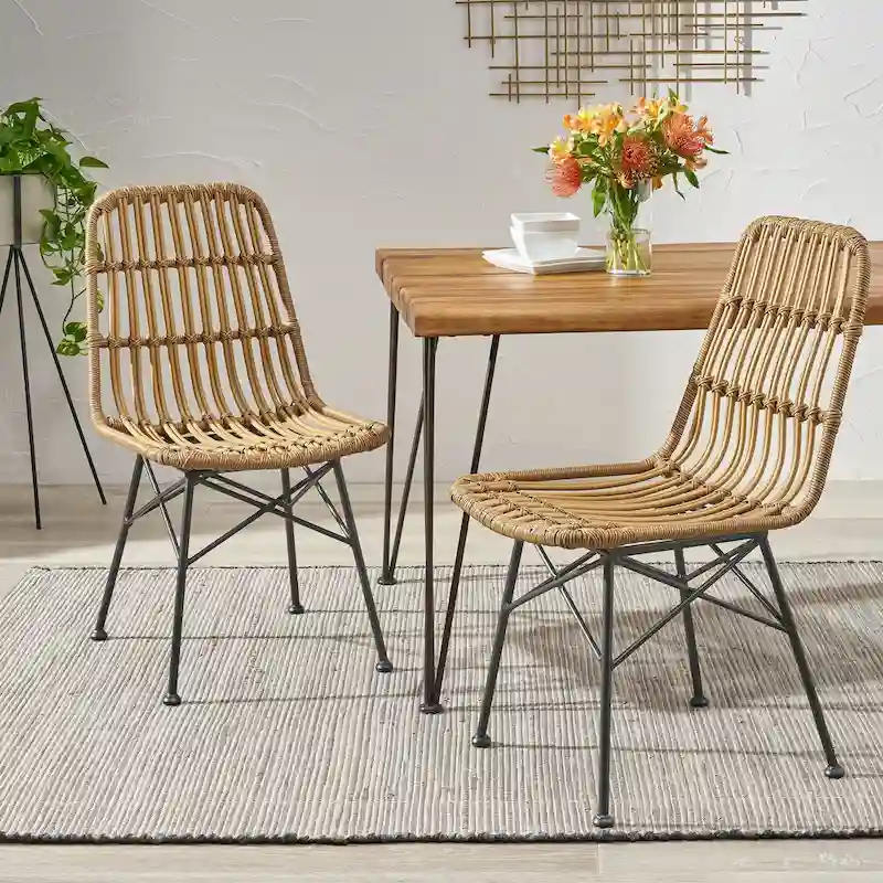 Assisi Wicker Dining Chairs (Set of 2) by Christopher Knight Home