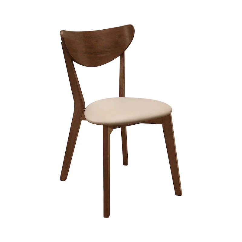 Tan & Chestnut Open Back Retro Dining Chairs, Set of 4