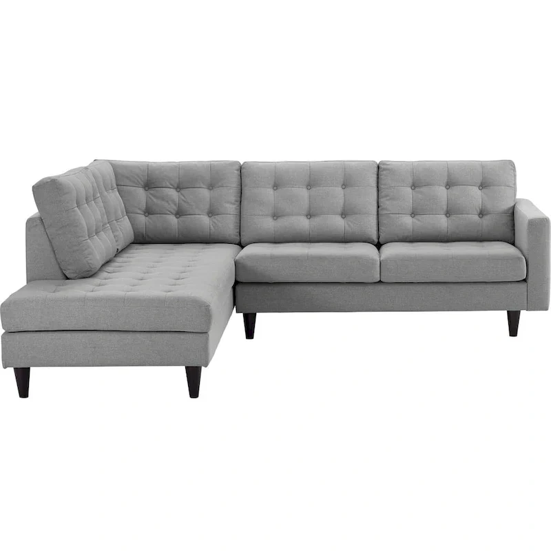2 Piece Upholstered Fabric Left Facing Bumper Sectional
