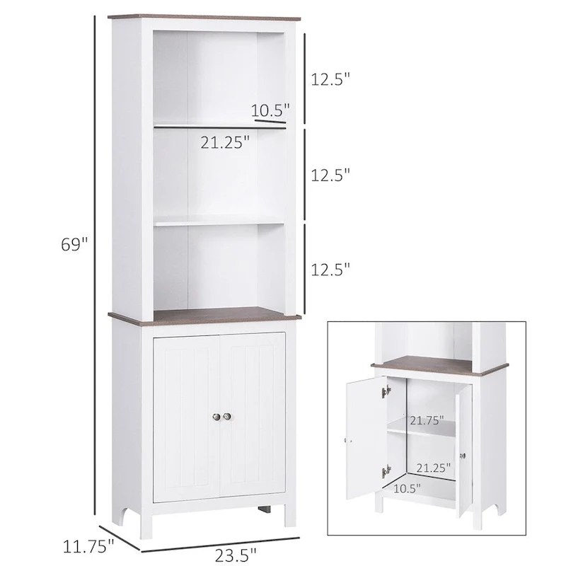Freestanding Storage Cabinet,Bathroom Linen Tower,Buffet Cabinet