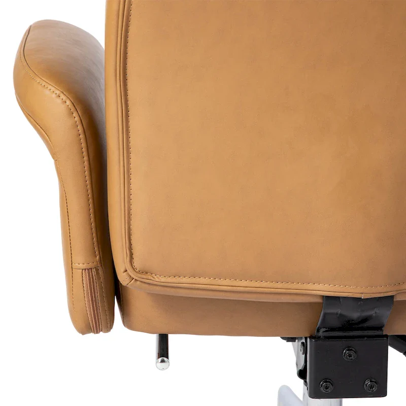 High-Back Office Chair with Footrest and Quilted Design for Adults