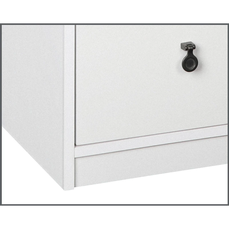 Saint Birch Finley Gray Oak Top and White Finish 3-Drawer Cabinet