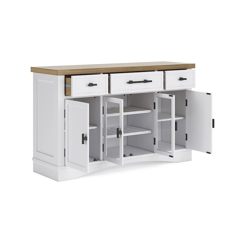 Signature Design by Ashley Ashbryn White/Natural Dining Server - 60  W x 19  D x 37  H