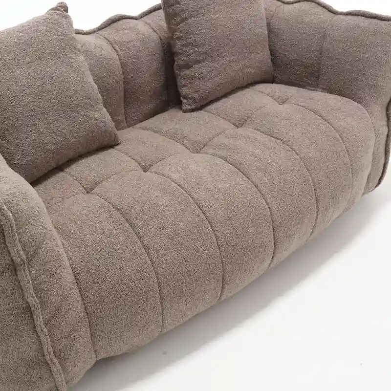Modern 65-Inch Chenille Tufted Loveseat Accent Chair with High-Resilience Foam