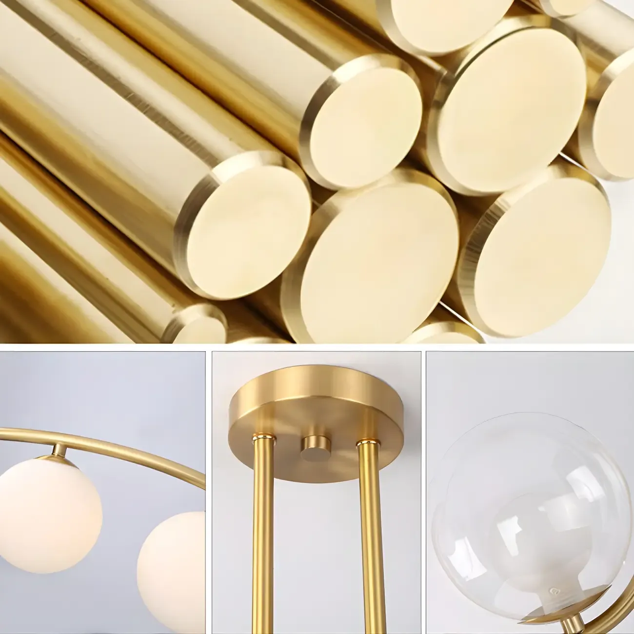 Trendy Modern Gold Arc Multi-Light Island Pendant