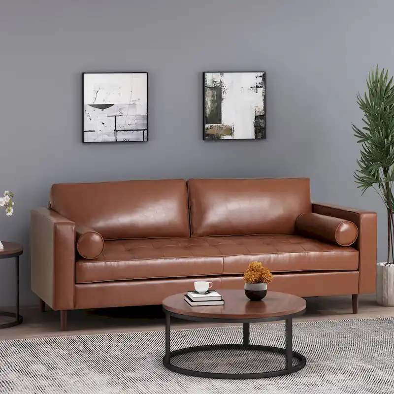 Malinta Contemporary Tufted 3 Seater Sofa by  - 82.25 L x 33.00 W x 33.00 H