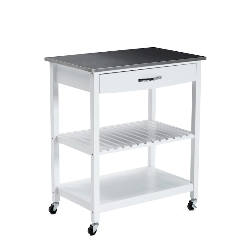 Holland Kitchen Cart With Stainless Steel Top