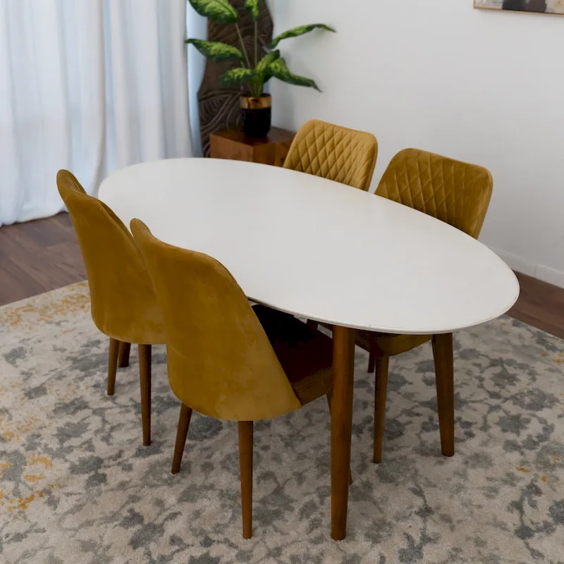 White Oval Dining Table 67