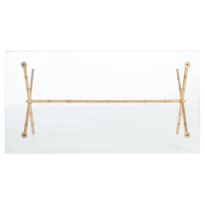 SAFAVIEH Treasures Jocelyn Bronze-Ish Silver/ Glass Top Accent Table - 37.4 x 19.7 x 17