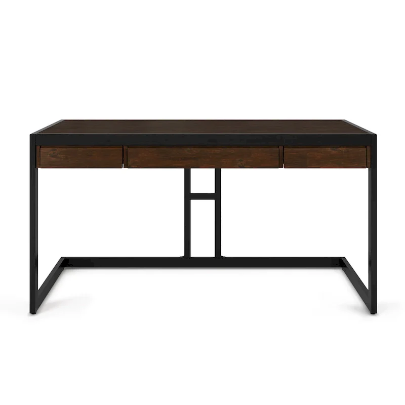 WYNDENHALL Cecilia Solid Acacia Wood Industrial Office Desk