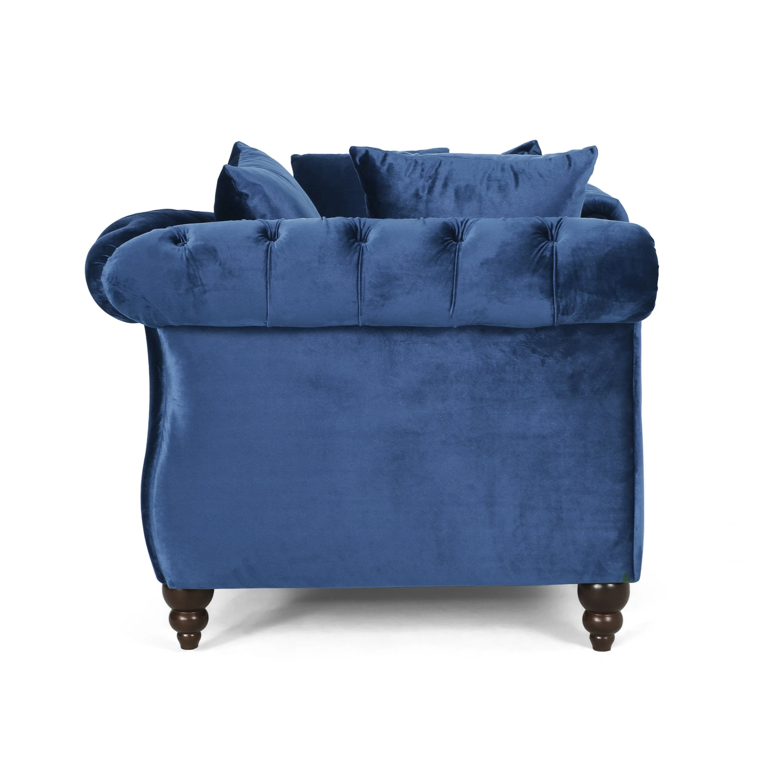Modern Glam Tufted Velvet Tete-a-Tete Chaise Lounge with Accent Pillows - NH838413