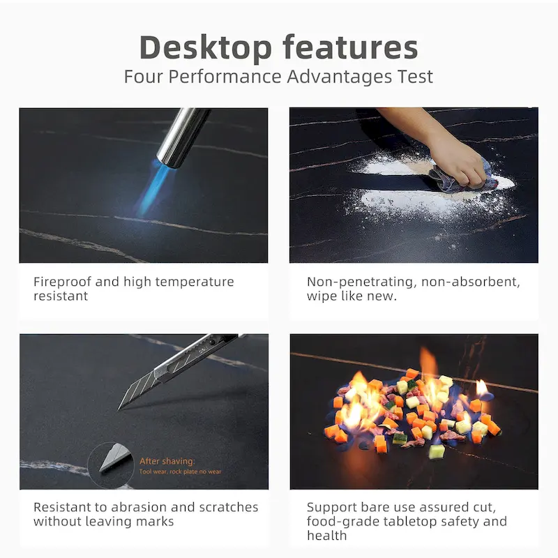 Extendable Dining Table Set with Sintered Stone Top - Seats 6-10