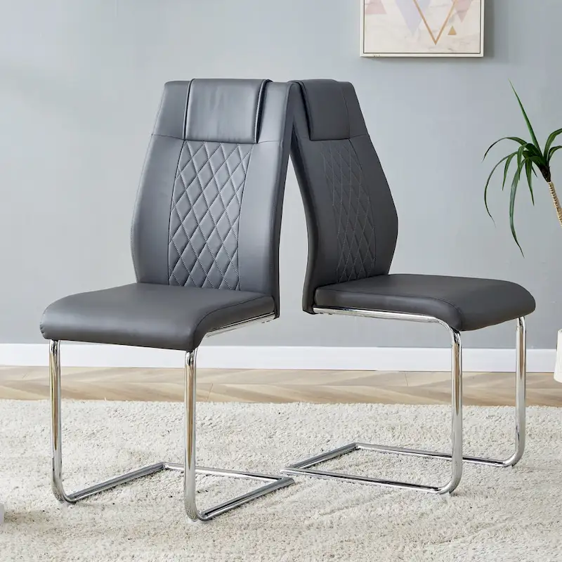 Modern dining chairs leather soft cushion seats