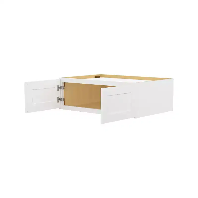 HOMLUX Easy-DIY 36 in W x 24 in D in Shaker White Ready to Assemble Wall Refrigerator Kitchen Cabinet with 2 Doors
