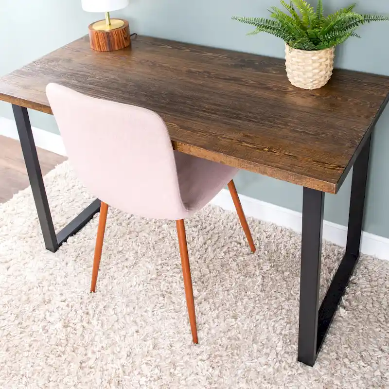 Matte Black Steel Square Table Legs for DIY Projects, Set of 2, Industrial Style