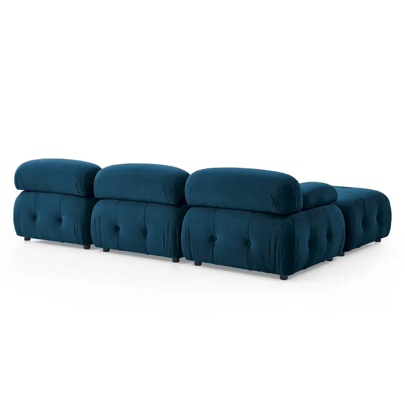Blue 93 Modular L-Shaped 4-Seat Sectional Sofa with Reversible Ottoman