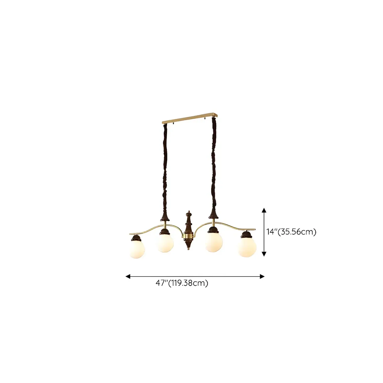 Kitchen Modern Brown Glass Globe Island Pendant Light