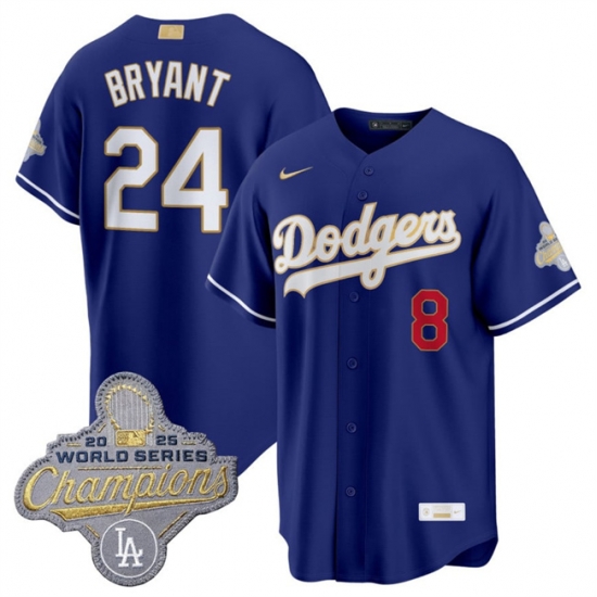 Los Angeles Dodgers 24 Kobe Bryant Royal 2026 Alternate Gold Collection Stadium Stitched Baseball Jersey