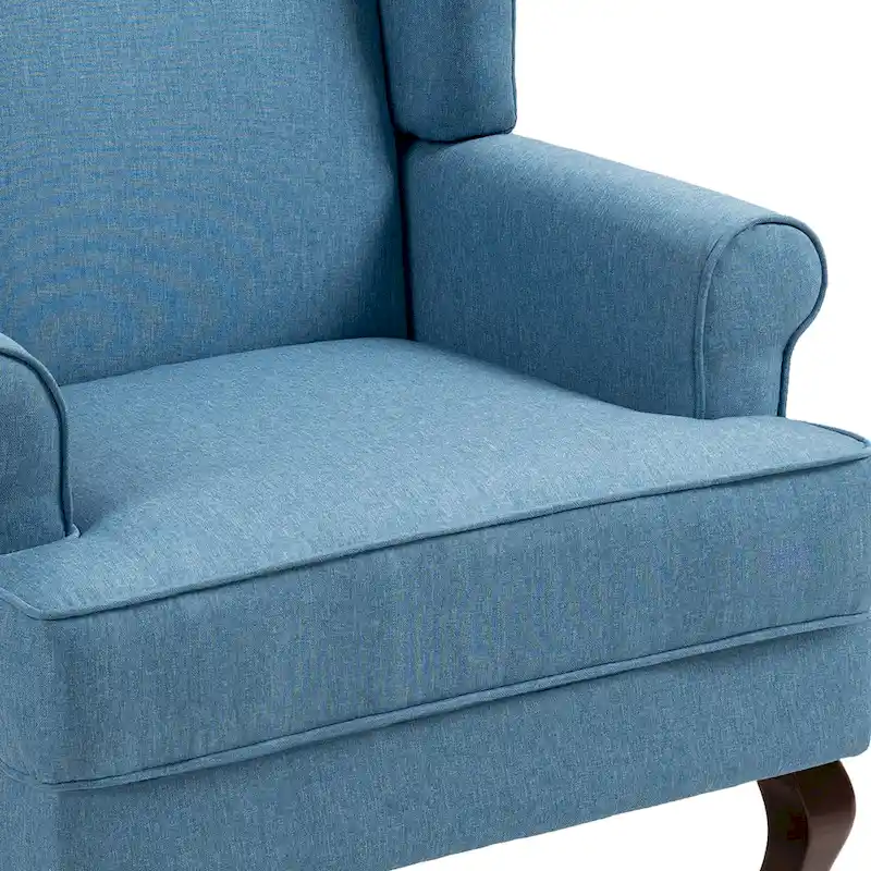 Set of 2 Elegant Living Room Wing Back Arm Chair Upholstered Accent Chair