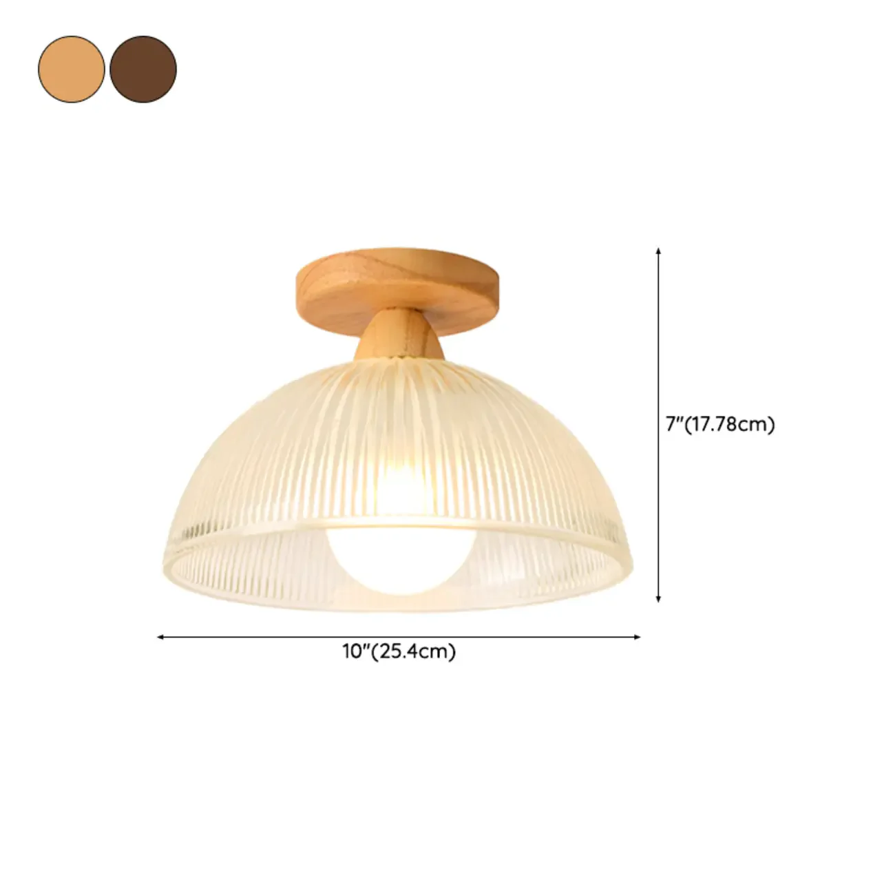 Modern LED Semi-Flush Ceiling Light with Clear Shade