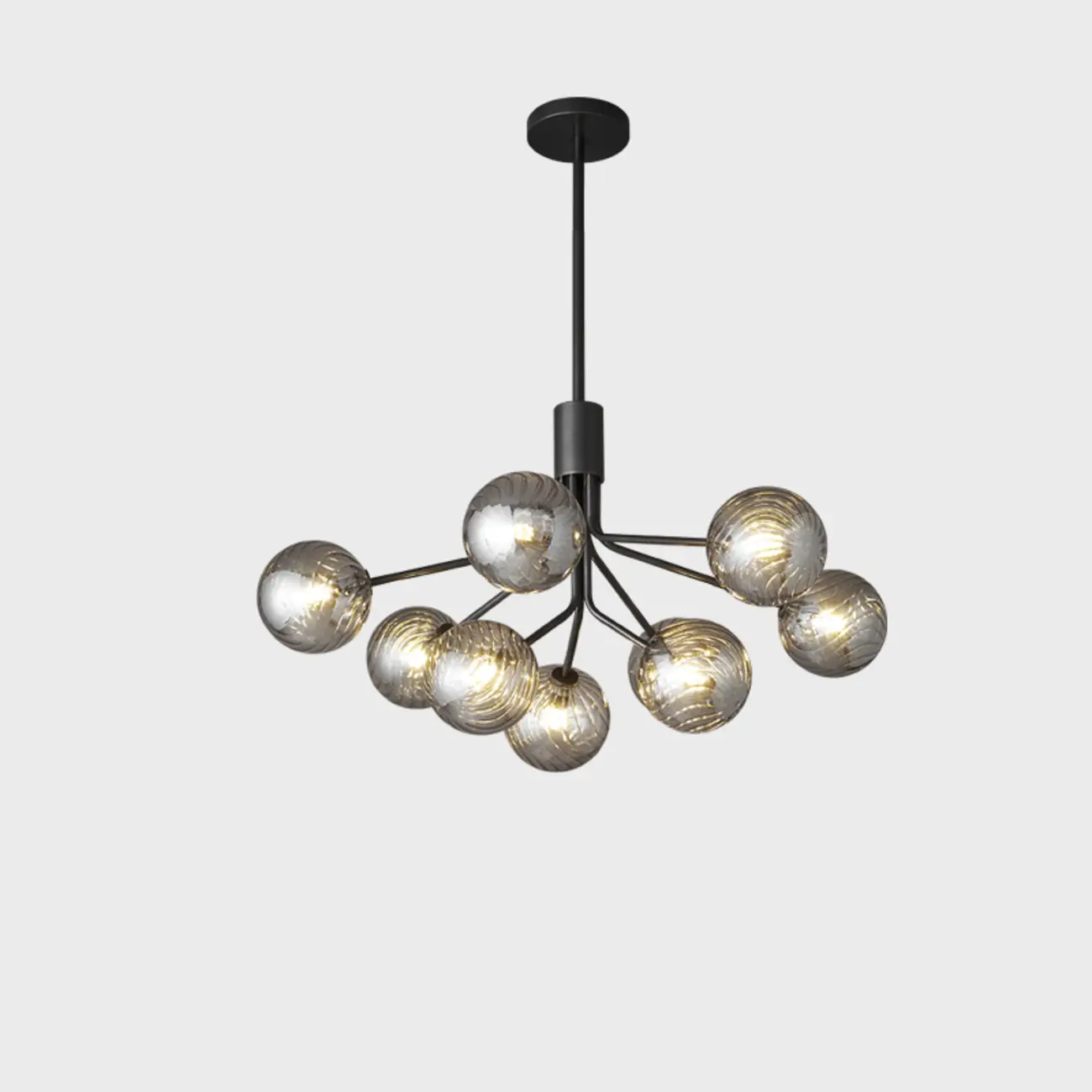 2-Tier Modern Globe Chandelier Adjustable Hanging Length