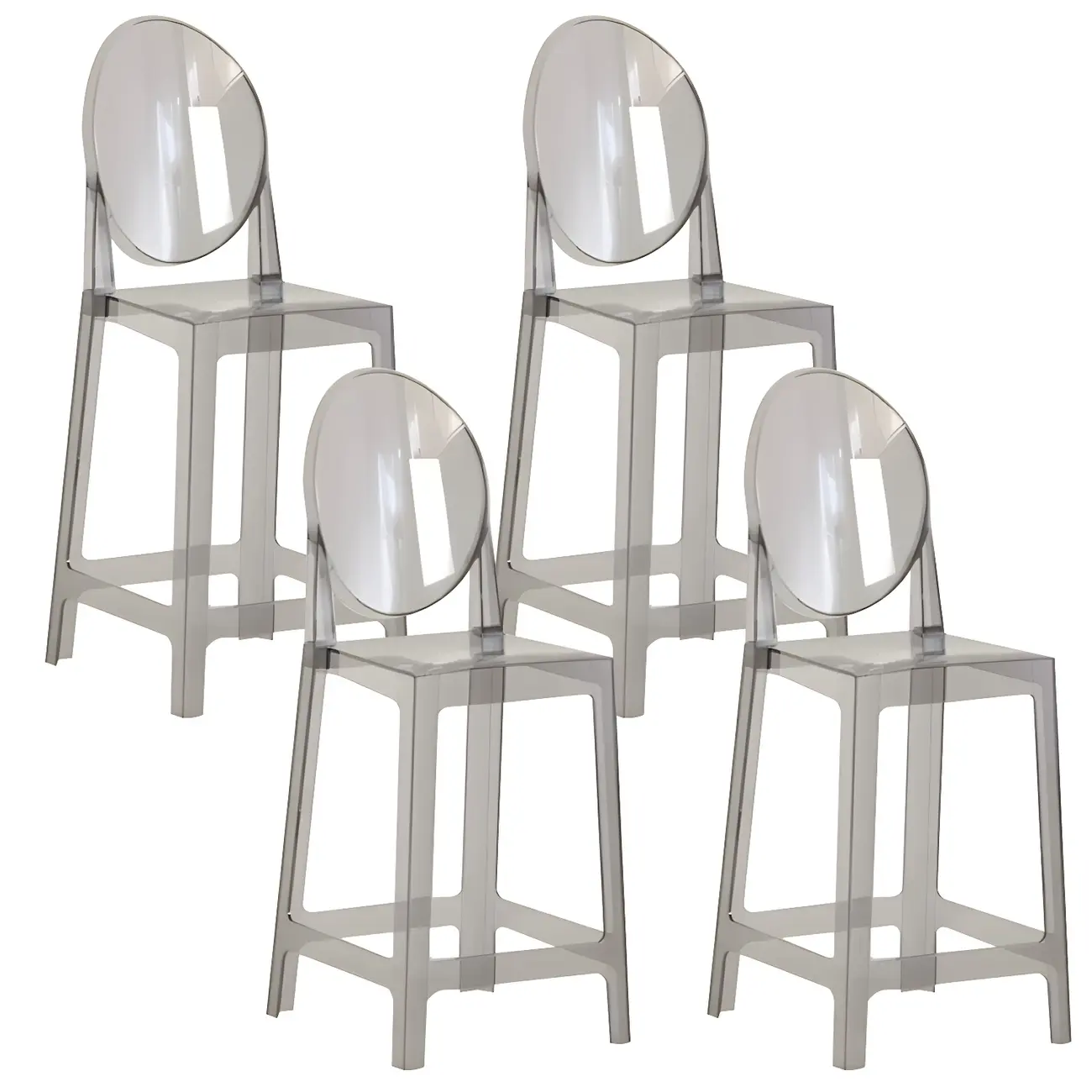 Modern Acrylic Smooth Elegant Circular Backrest Bar Stool