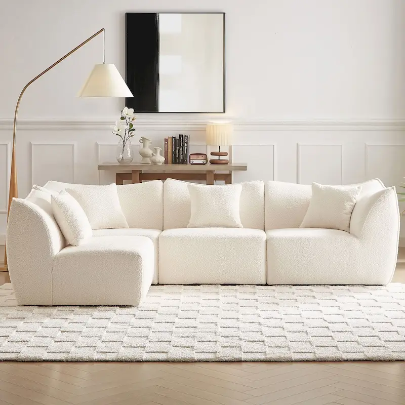 Comfy Sofa Couch Convertible Modular Sectional Sofa with Deep Seats 3/4 Seater Sofa