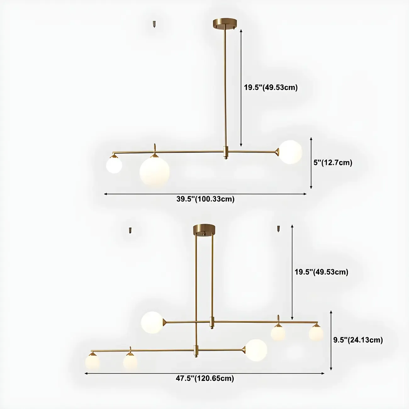 Modern Gold Globe Adjustable Island Pendant Light