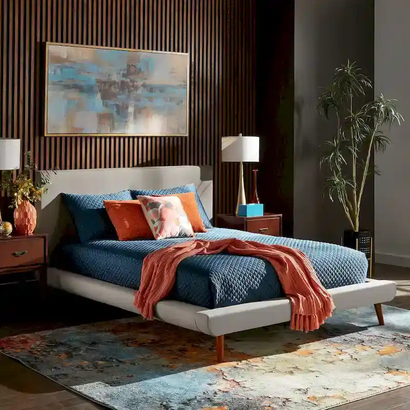Laurencia Mid-Century Upholstered Platform Bed by  Modern