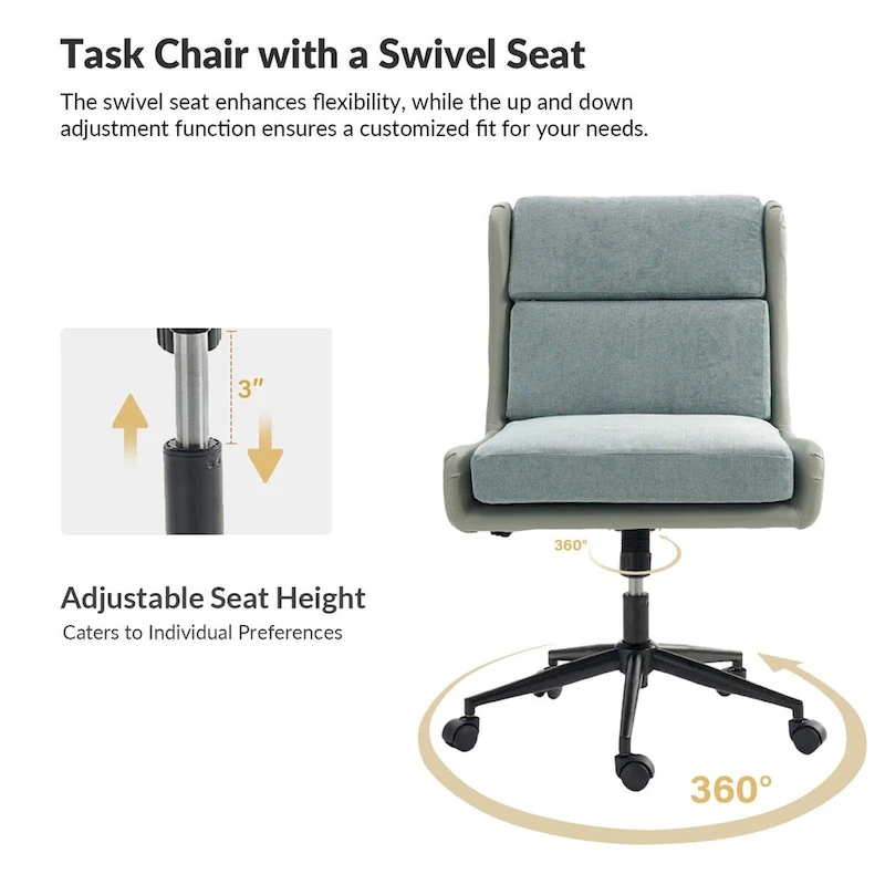 Siegfried Modern Swivel Tilting Office Chair with Removable Soft Upholstery by HULALA HOME