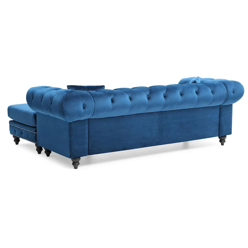 Nola Velvet Sofa with Chaise