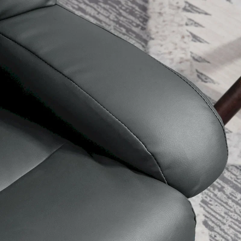 Gray Massage Recliner Chair with Footstool, 360° Swivel, Single Seat