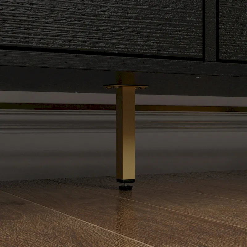 Versatile 9-Drawer Dresser - Sleek Black & Gold, Premium Quality Chest