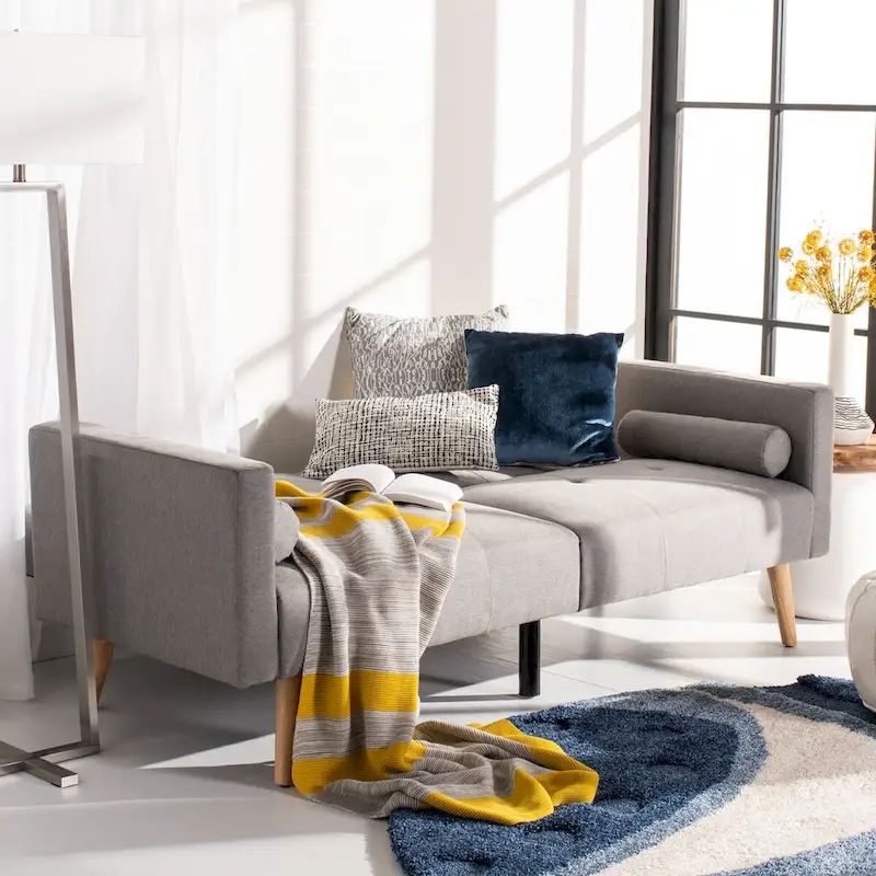 SAFAVIEH Tamekia Foldable Futon Bed with Pillow - 74.8  x 31.9  x 34.7