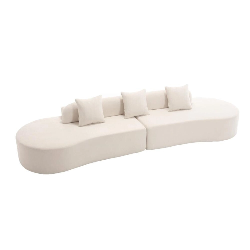 Modern Curved Terrycloth Fabric Combination Sofa No Assembly Required