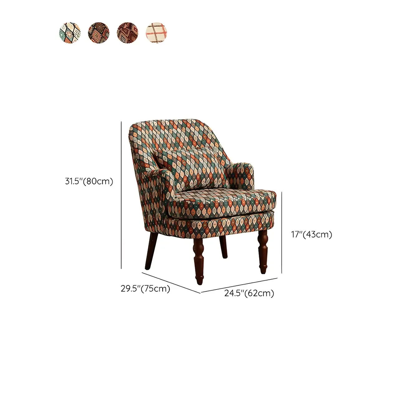 Scandinavian Patterned Upholstery Lounge Chair