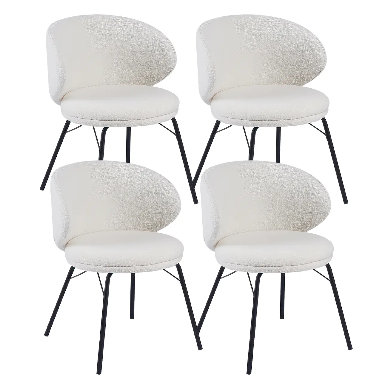 Modern Leathaire Upholstered Metal Leg Dining Chair