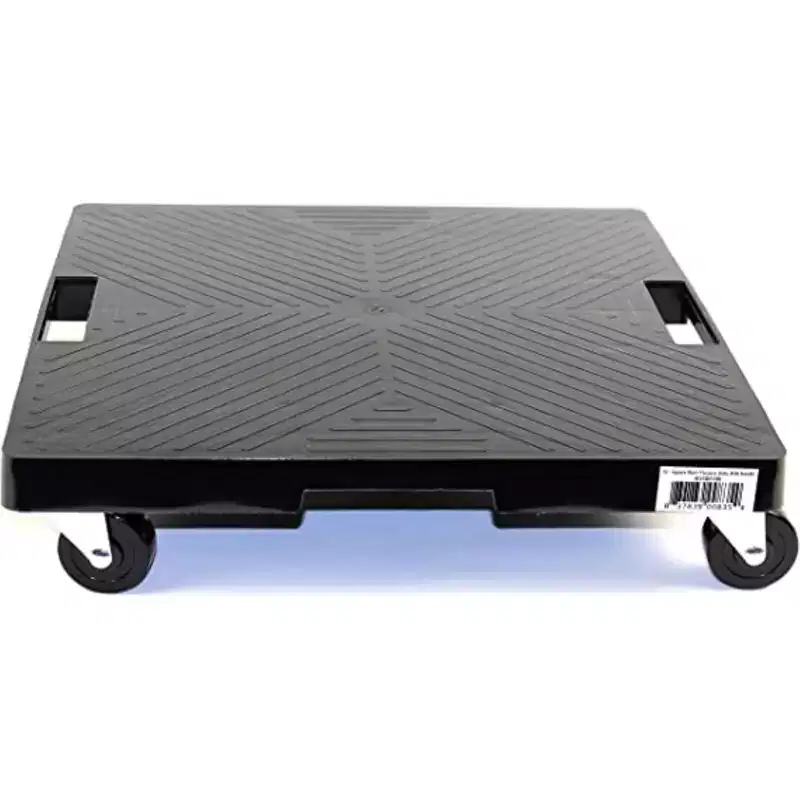 Devault 5-Wheeled Square Plant Caddy with Handles, Black, 16in