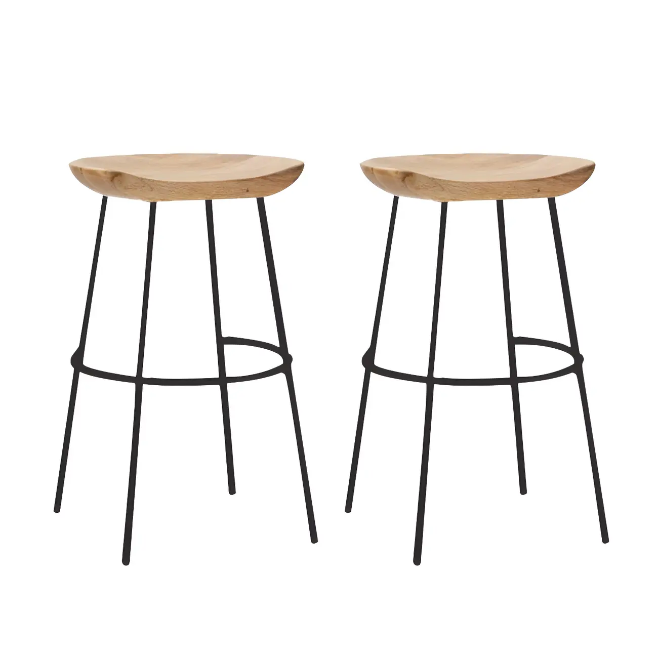Modern Solid Wood Counter Height Bar Stools