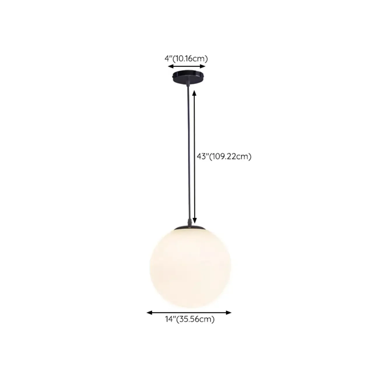 Modern White Glass Globe Pendant Light