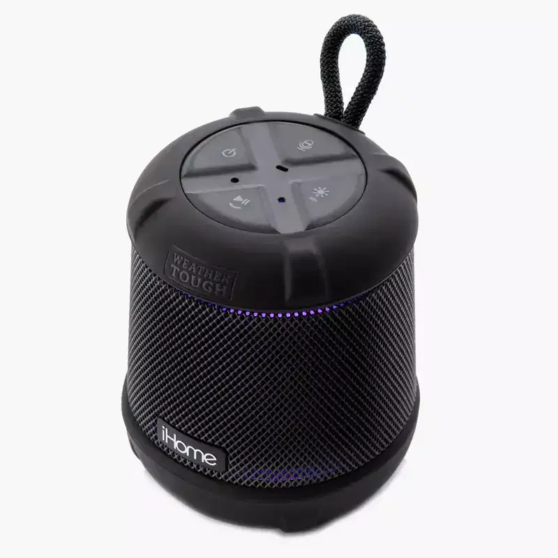 iHome Waterproof Bluetooth Speaker with Accent Lighting - Black (iBT155)