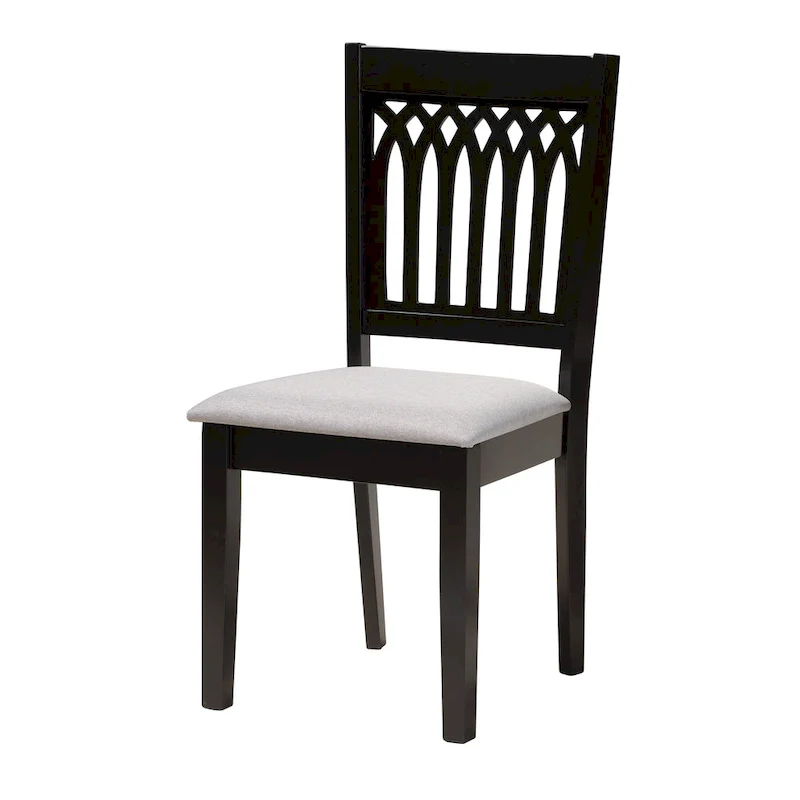 Modern Fabric and Wood Dining Set